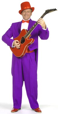 Rick Hubbard Entertains Red Hat Ladies In His Purple Tuxedo